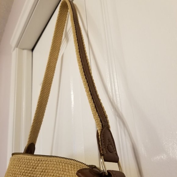 Wicker Woven Bucket Bag for Summer Vintage Liz Claiborne - Picture 7 of 13